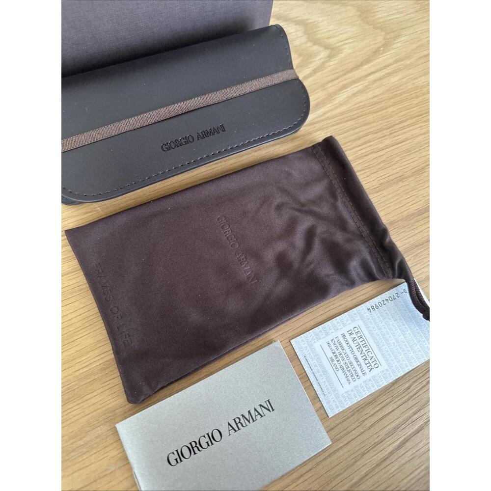 Giorgio Armani Glasses Case, Brown, Eyeglasses Frames Pouch Eyewear Designer - Picture 3 of 6
